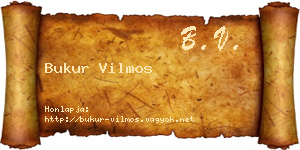 Bukur Vilmos névjegykártya
